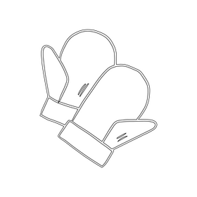 Woodworking mittens black and white clipart