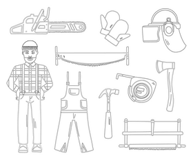 Working tools black and white vector free download