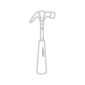 Hammer black and white clipart