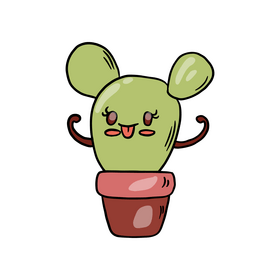 Kawaii cactus drawing clipart