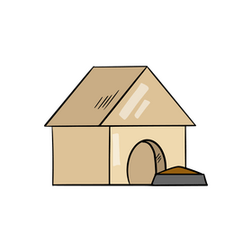 Wooden dog kennel clipart
