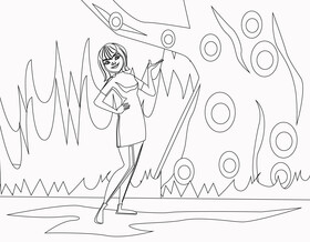 Mavis Hotel Transylvania cartoon black and white vector