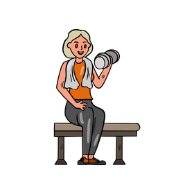 Girl exercising, playing sports clipart