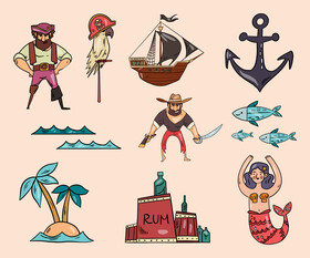 Pirates cartoon vector