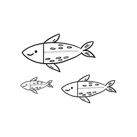 Fishes black and white clipart