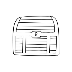 Pirate treasure chest illustration black and white clipart