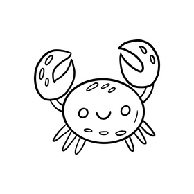Cartoon crab black and white clipart