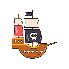 Pirate ship illustration clipart