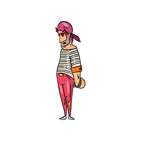 Pirate captive illustration clipart