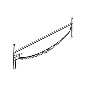 Two man crosscut saw black and white clipart