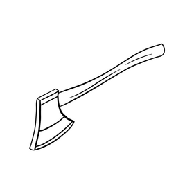 Ax cartoon black and white clipart