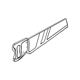 Hand saw drawing black and white clipart