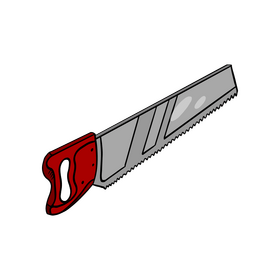 Hand saw drawing clipart