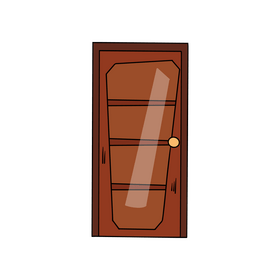 Front wooden door cartoon clipart