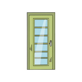 Green decorative glass door clipart