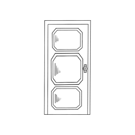 Yellow door cartoon black and white clipart free download