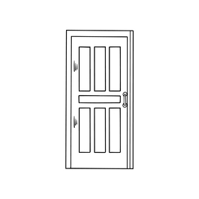 Free panel door black and white clipart vector free download