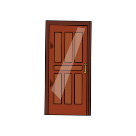 Wooden panel door clipart