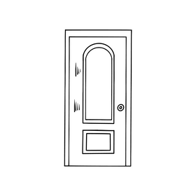 Free panel door black and white clipart vector free download