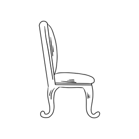 Classic chair illustration black and white clipart