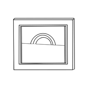 Picture hanging on the wall black and white clipart