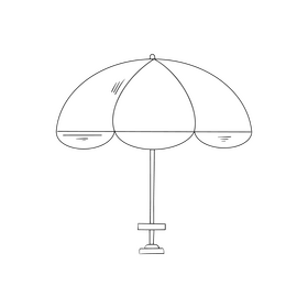 Cafe street parasol umbrella black and white clipart