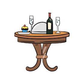 Wooden cafe table clipart
