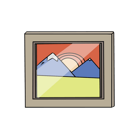 Picture hanging on the wall clipart