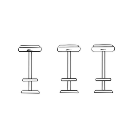 Bar stools black and white clipart