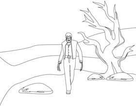 Logan drawing black and white vector