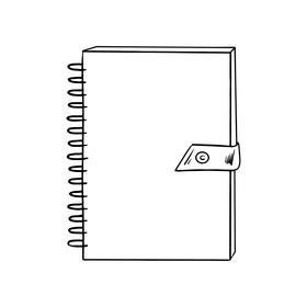 Spiral notepad notebook black and white clipart