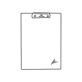 Clipboard notebook black and white clipart
