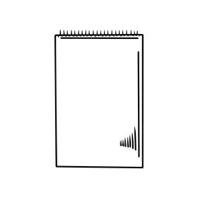 Spiral notepad notebook black and white clipart