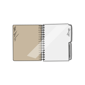 Open spiral notebook clipart