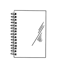 Spiral notebook black and white clipart