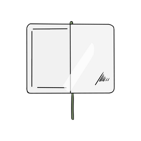 Open notebook cartoon clipart