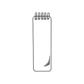 Spiral notepad notebook black and white clipart