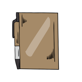 Notebook with pen cartoon clipart