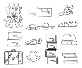 Dressing room black and white vector