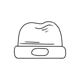 Knitted hat black and white clipart