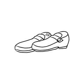 Brown leather shoe cartoon black and white clipart