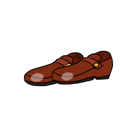 Brown leather shoe cartoon clipart