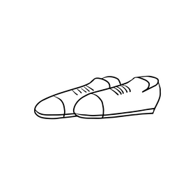 Shoes cartoon black and white clipart