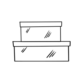 Boxes cartoon drawing black and white clipart