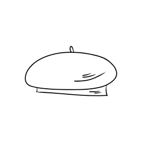 Brown beret hats black and white clipart