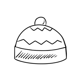 Knitted hat black and white clipart