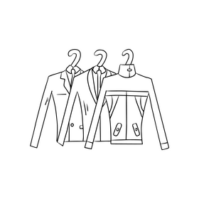 Jacket black and white clipart