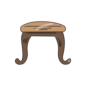 Vintage stool illustration clipart