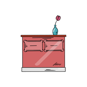 Cartoon chest of drawers clipart