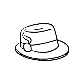 Hat drawing black and white clipart